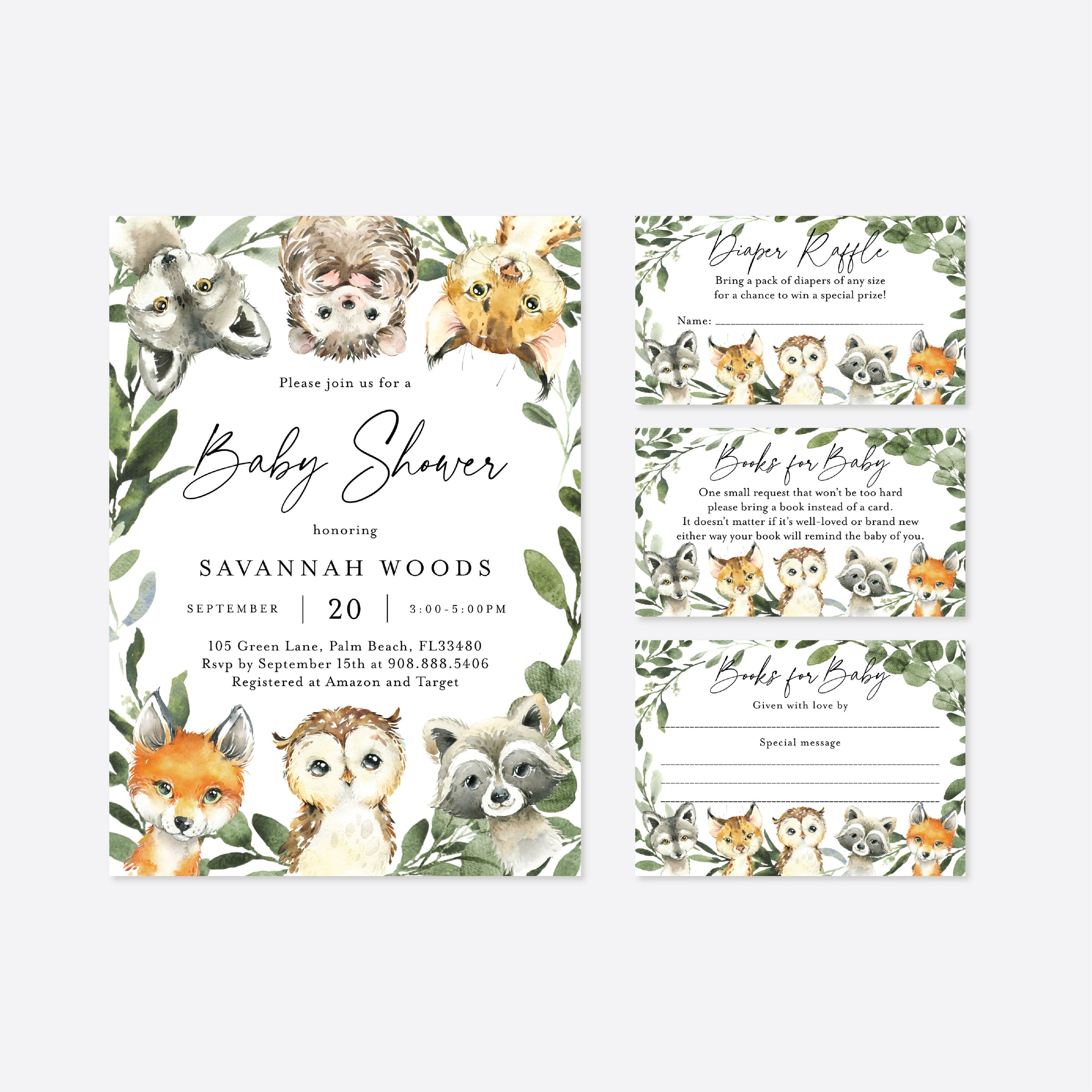 Little Woodland Baby Shower Printables