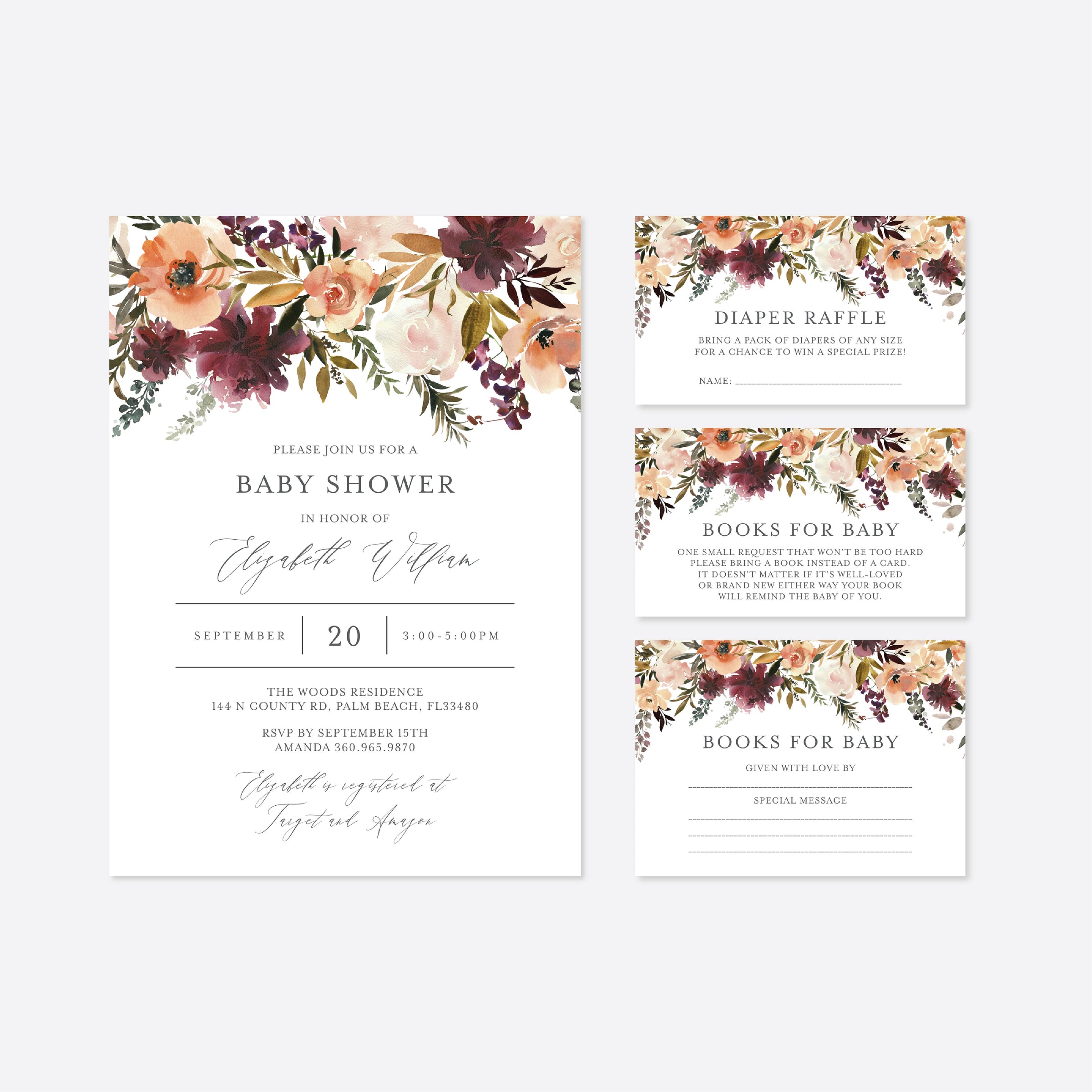 Romance Blush Baby Shower Printables