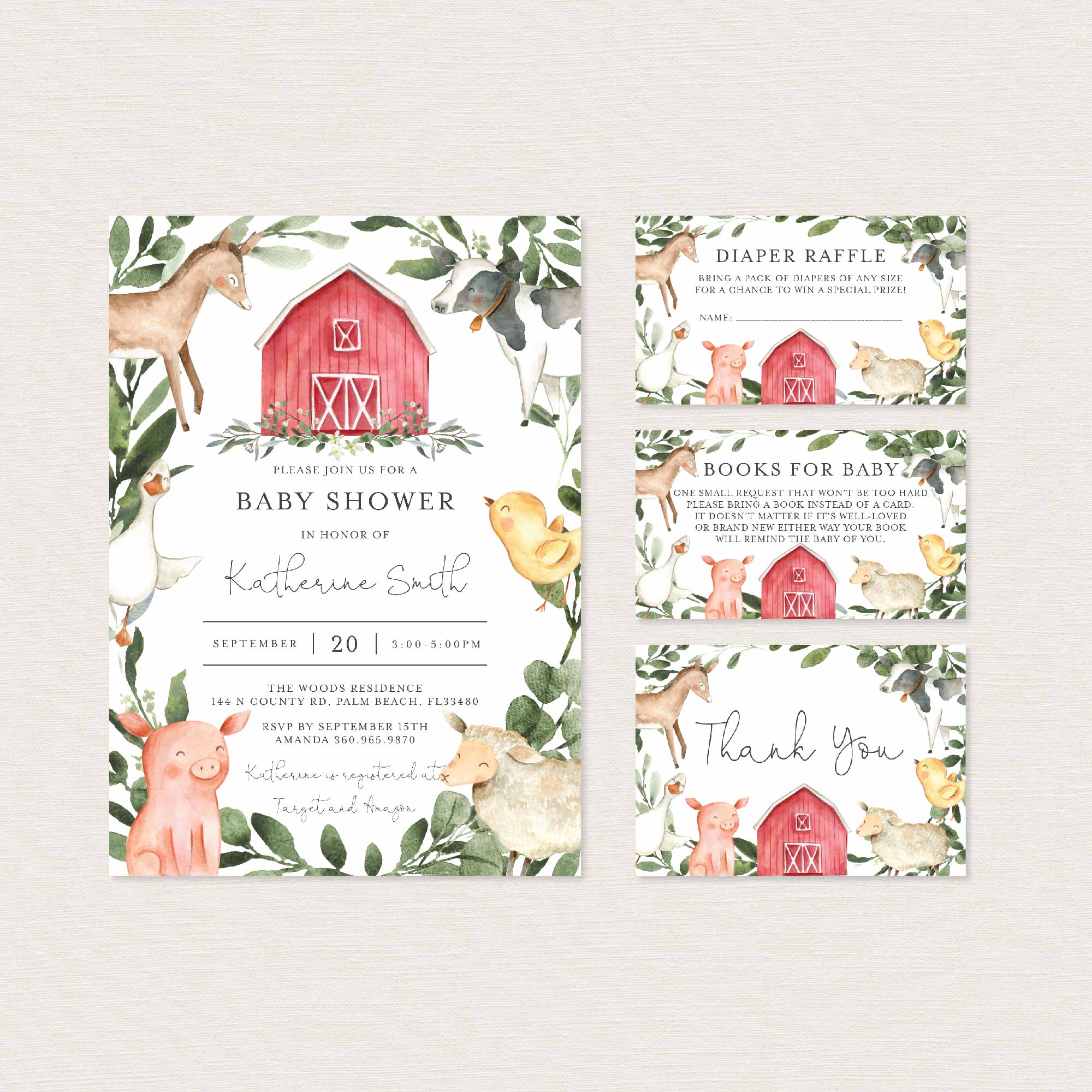 On The Farm Baby Shower Printables