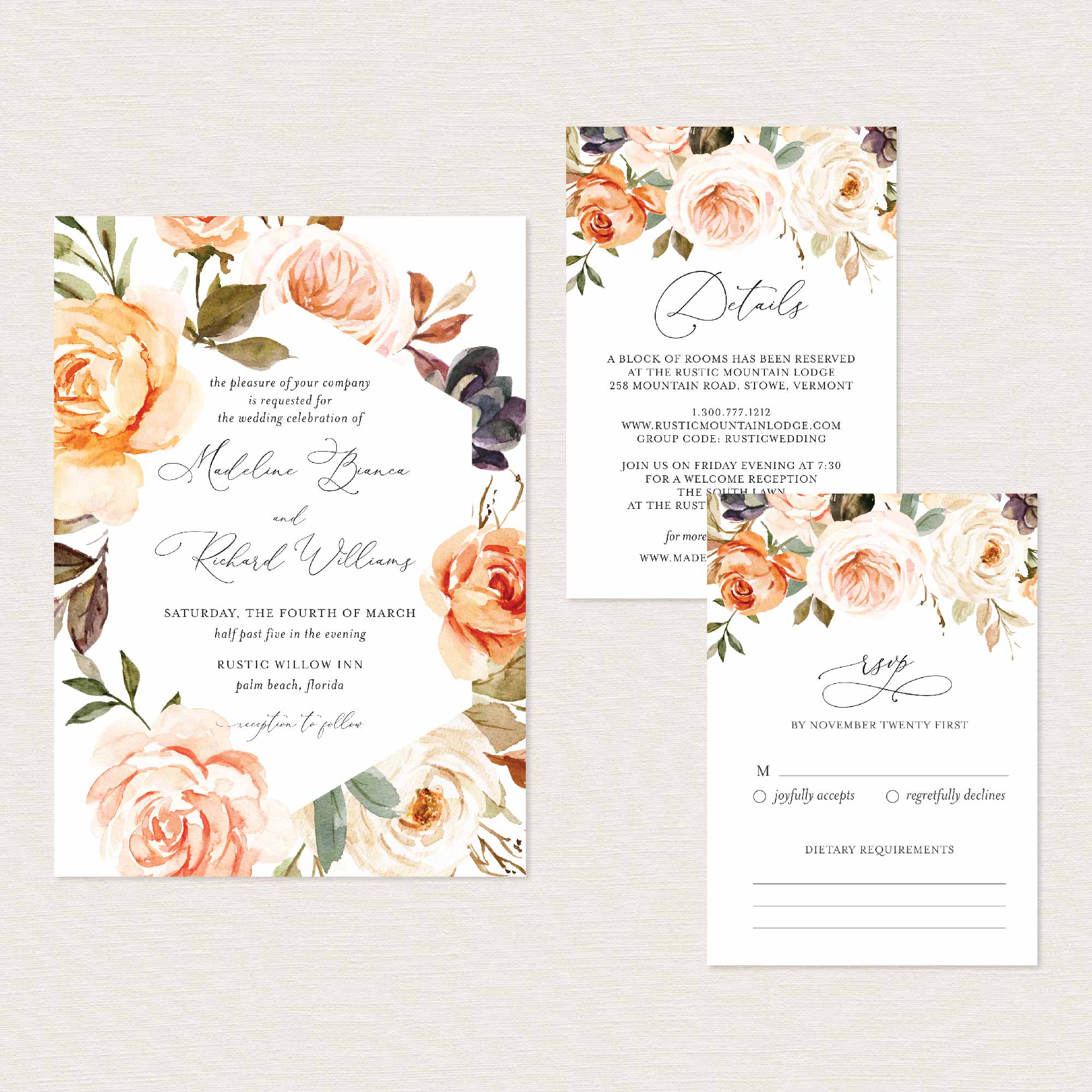 Autumn Garden Wedding Printables