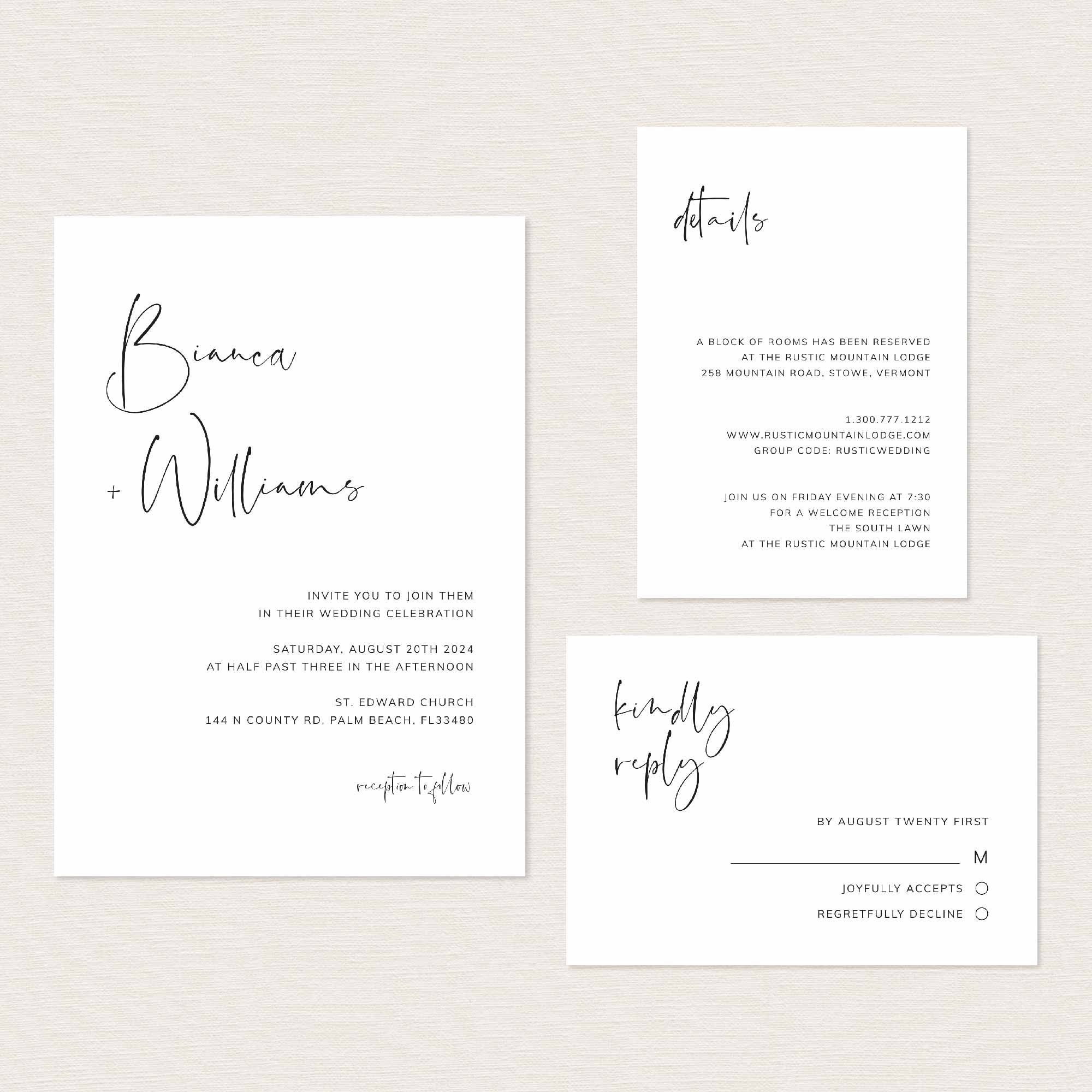 Modern Minimal Wedding Printables