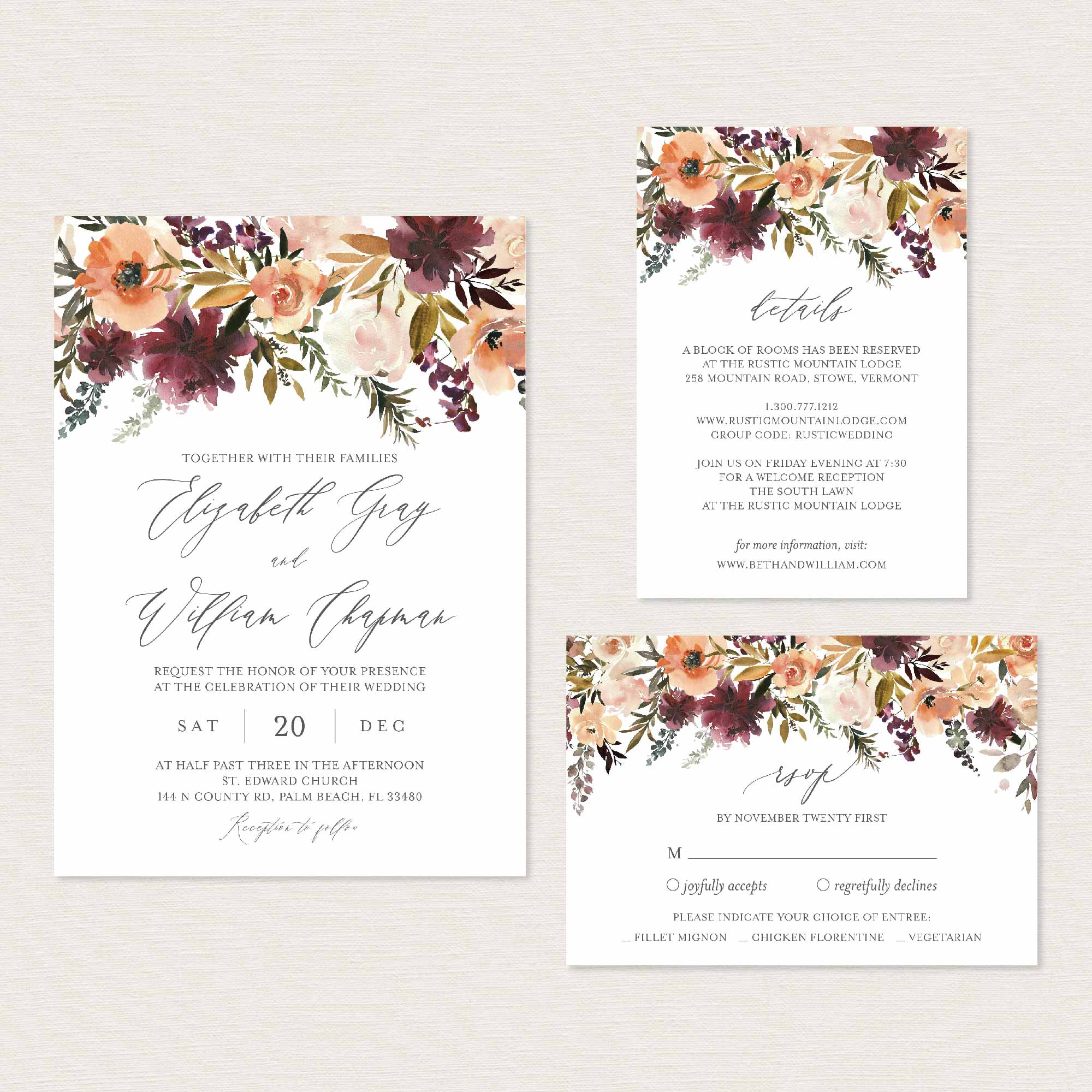 Romance Blush Wedding Printables