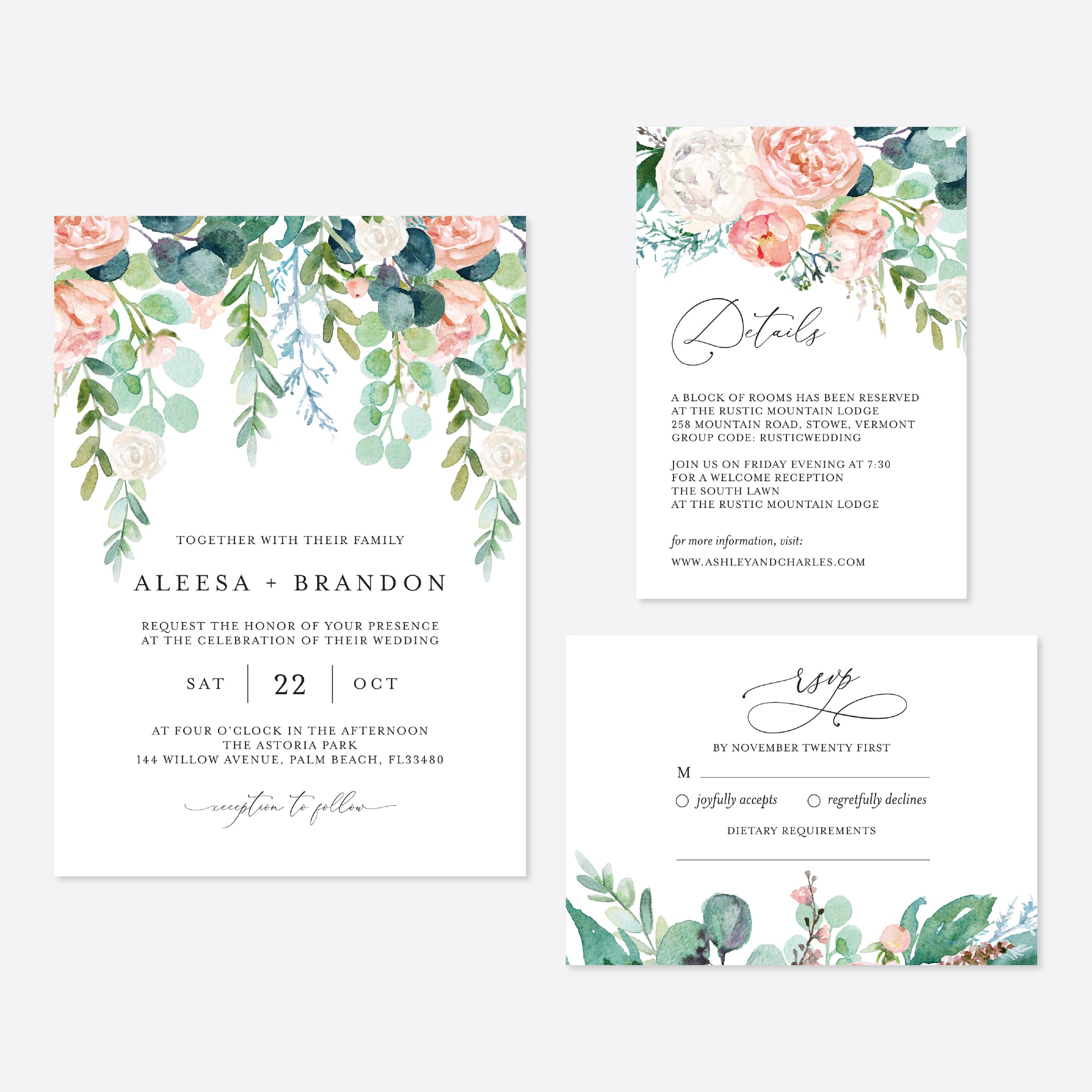 Blush Garden Wedding Printables