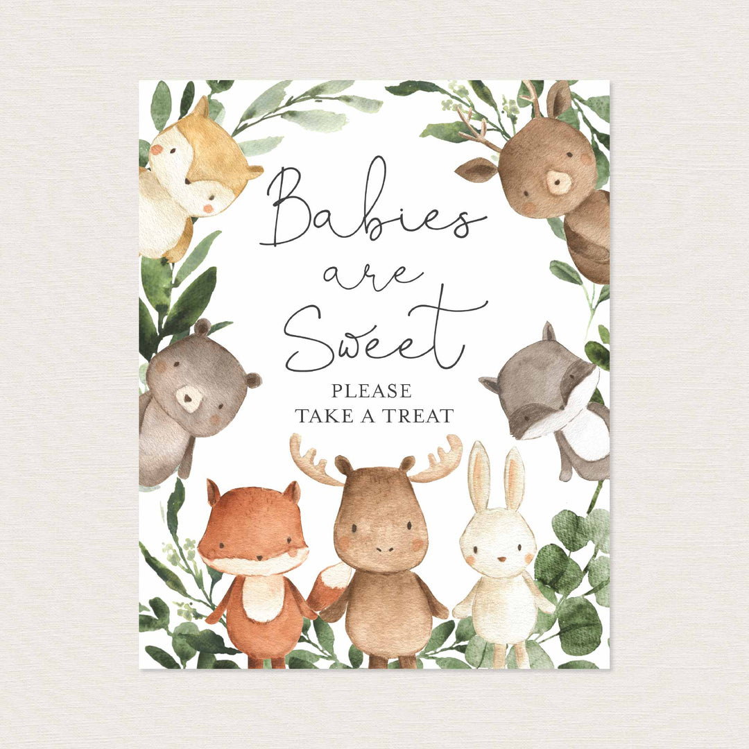 Woodland Friends Baby Shower Babies Are Sweet Sign Printable