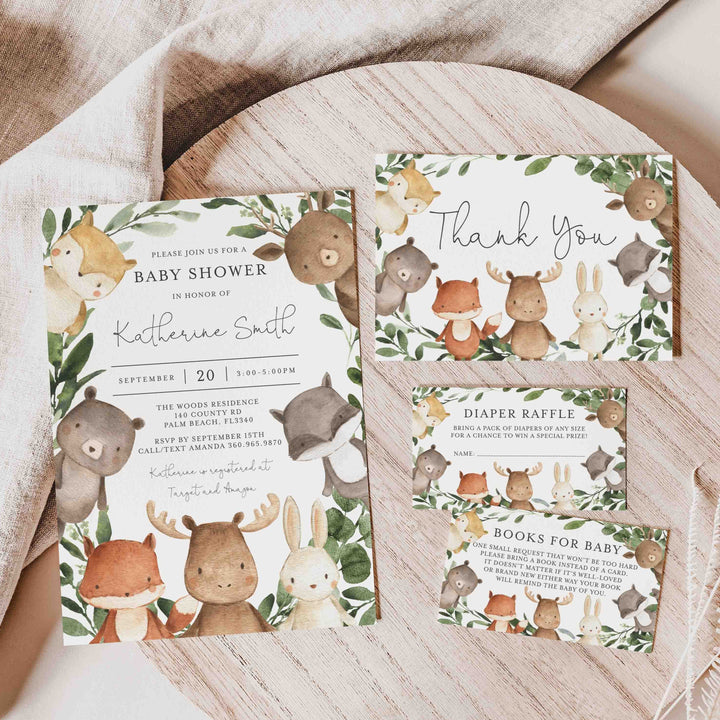Woodland Friends Baby Shower Suite Printable