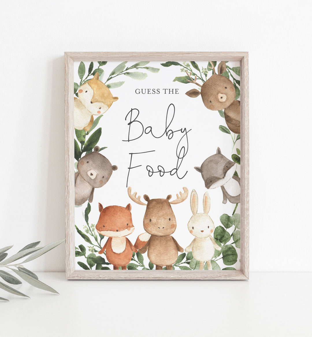 Woodland Friends Baby Shower Guess The Baby Food Game Printable