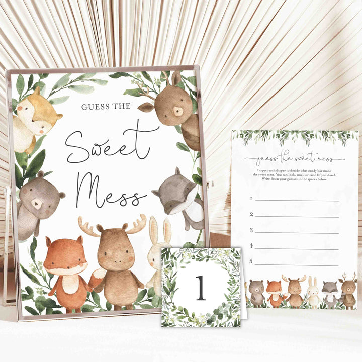 Woodland Friends Baby Shower Guess The Sweet Mess Game Printable