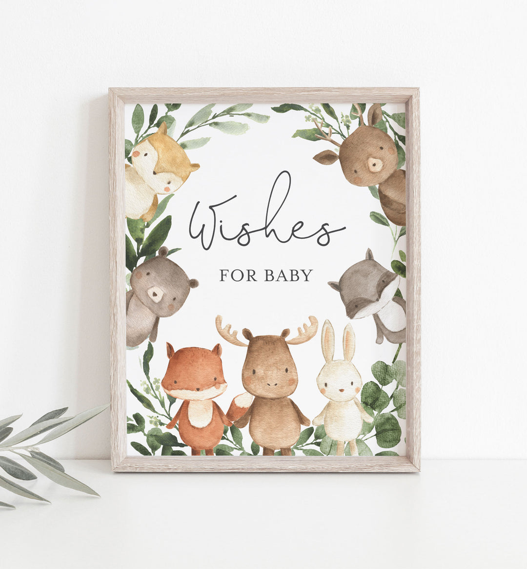 Woodland Friends Baby Shower Wishes For Baby Printable