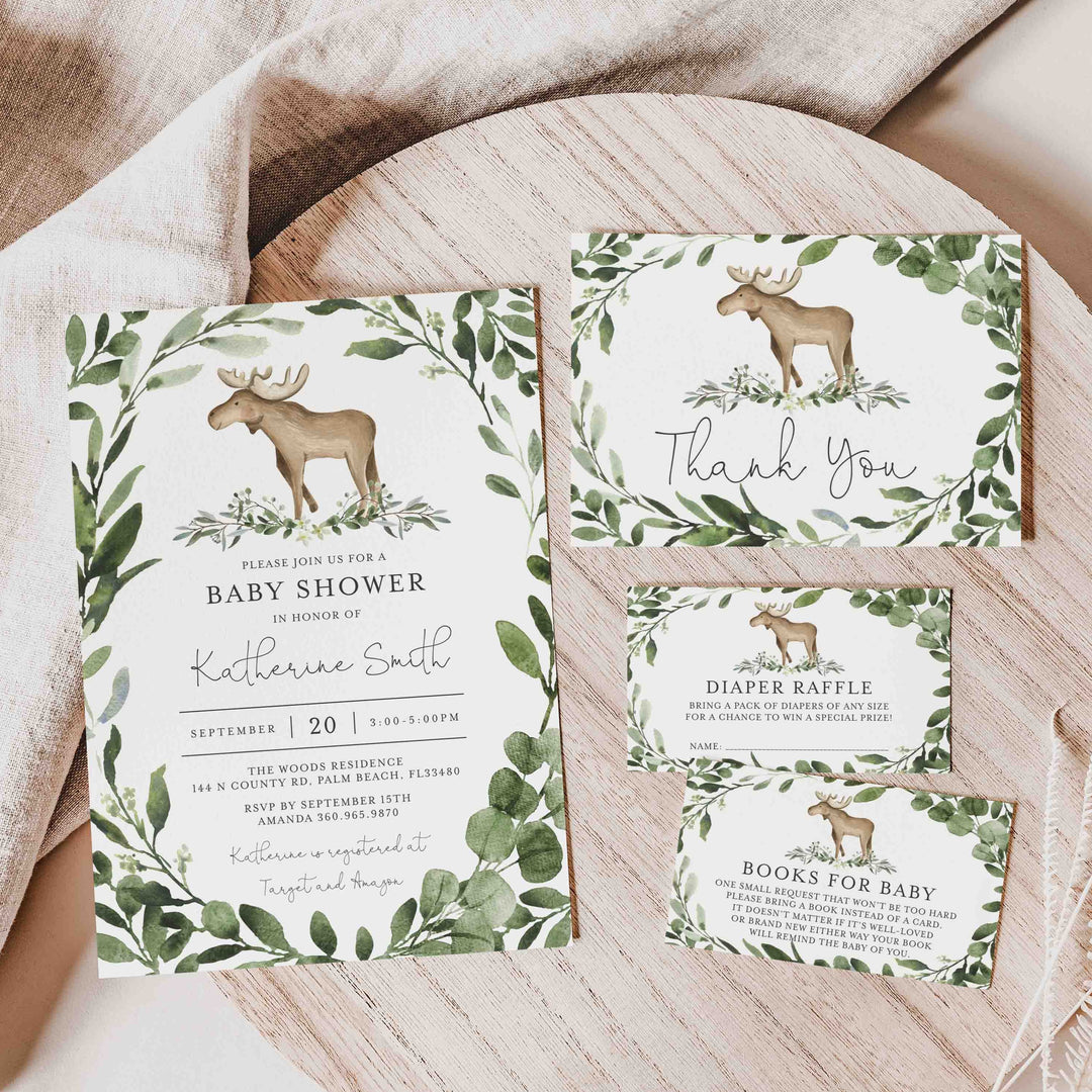 Lumberjack Moose Baby Shower Suite Printable