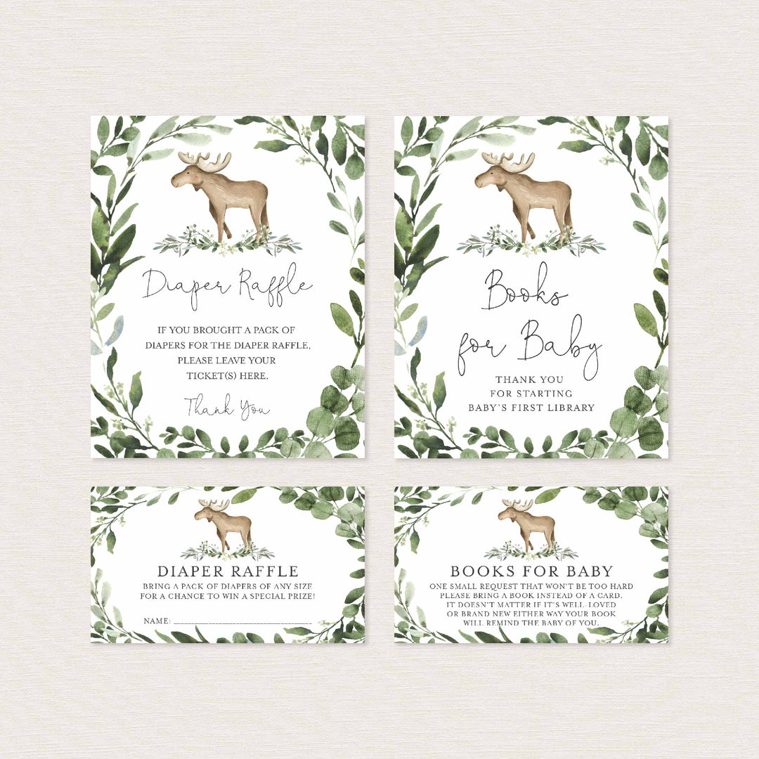 Lumberjack Moose Baby Shower Suite Printable