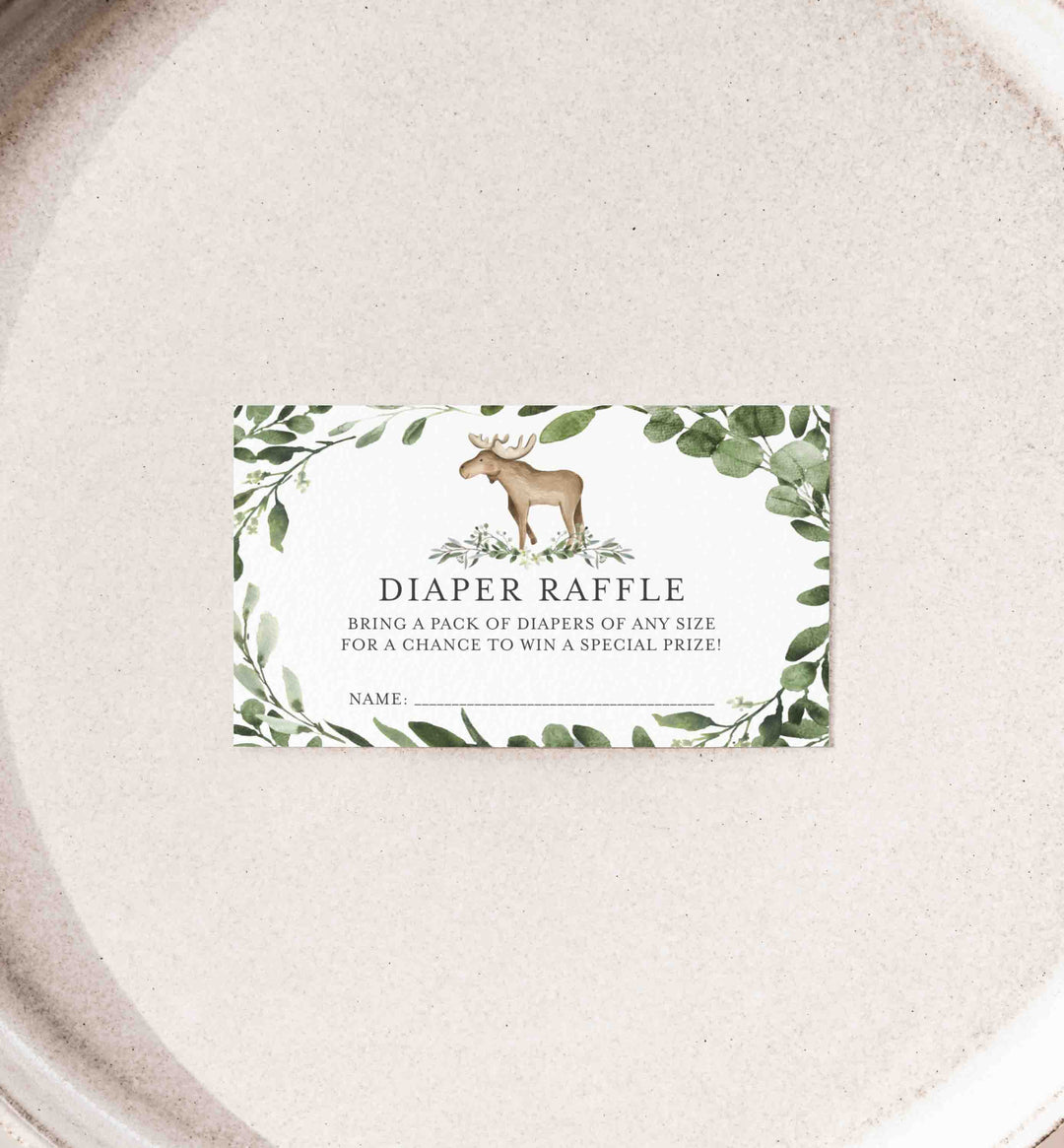 Lumberjack Moose Baby Shower Diaper Raffle Printable