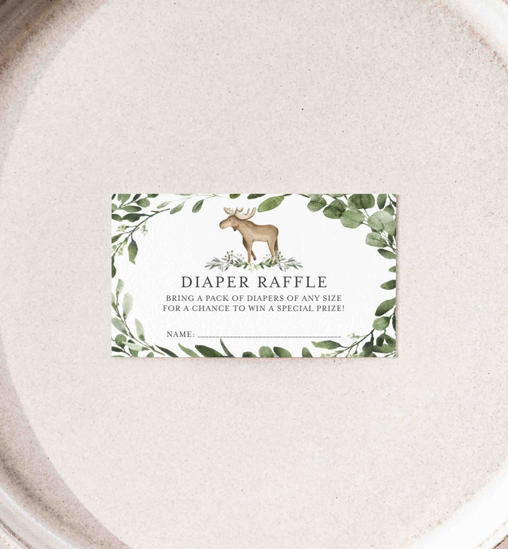 Lumberjack Moose Baby Shower Diaper Raffle Printable