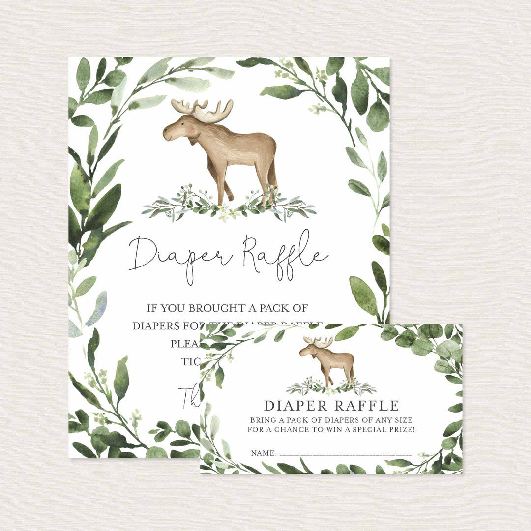 Lumberjack Moose Baby Shower Diaper Raffle Printable