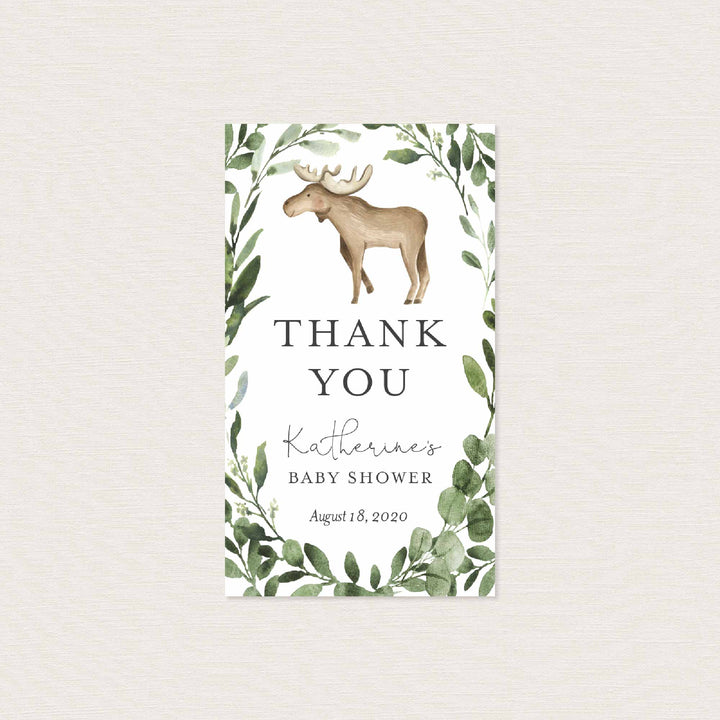 Lumberjack Moose Baby Shower Favour Tag Printable