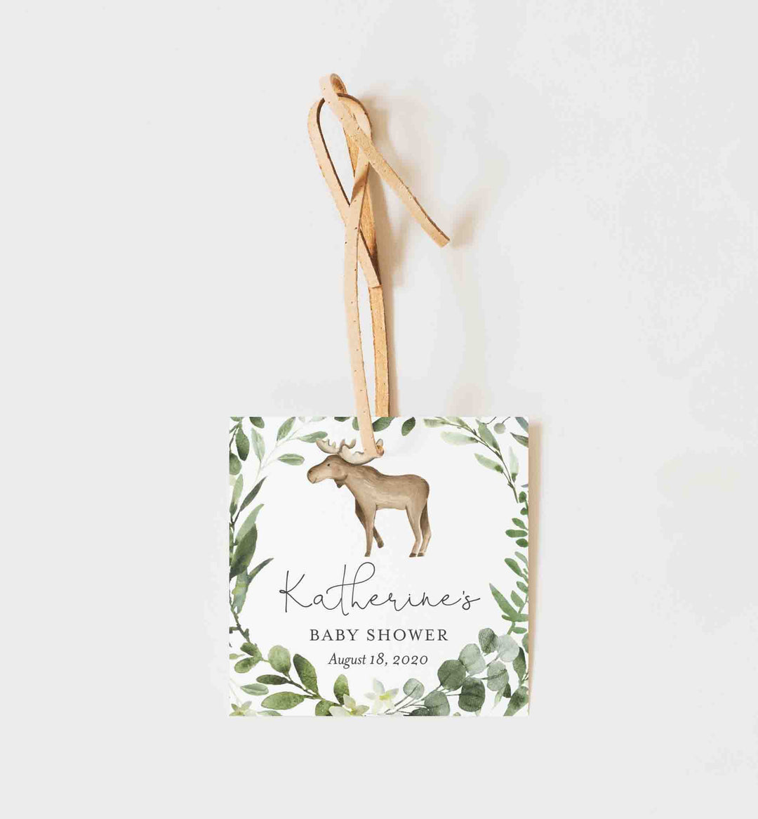Lumberjack Moose Baby Shower Favour Tag Printable