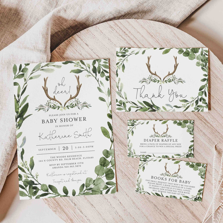 Lumberjack Deer Baby Shower Suite Printable