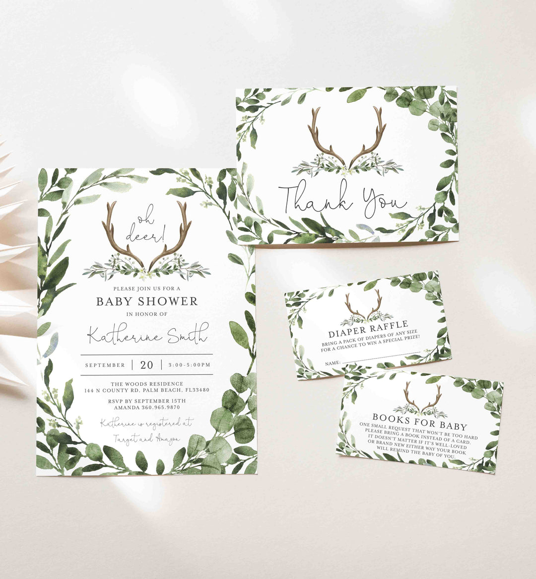 Lumberjack Deer Baby Shower Suite Printable