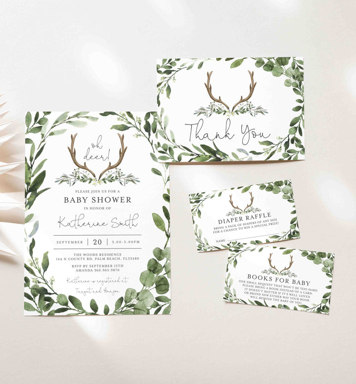 Lumberjack Deer Baby Shower Suite Printable