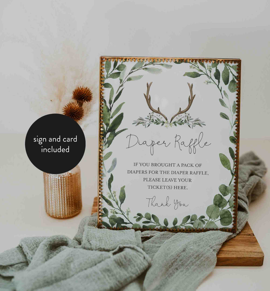 Lumberjack Deer Baby Shower Diaper Raffle Printable