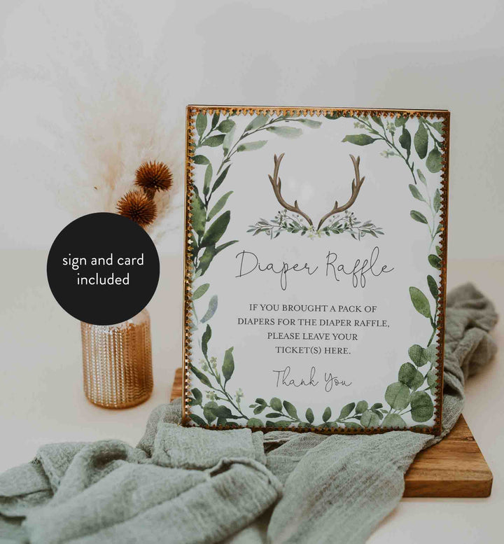 Lumberjack Deer Baby Shower Diaper Raffle Printable