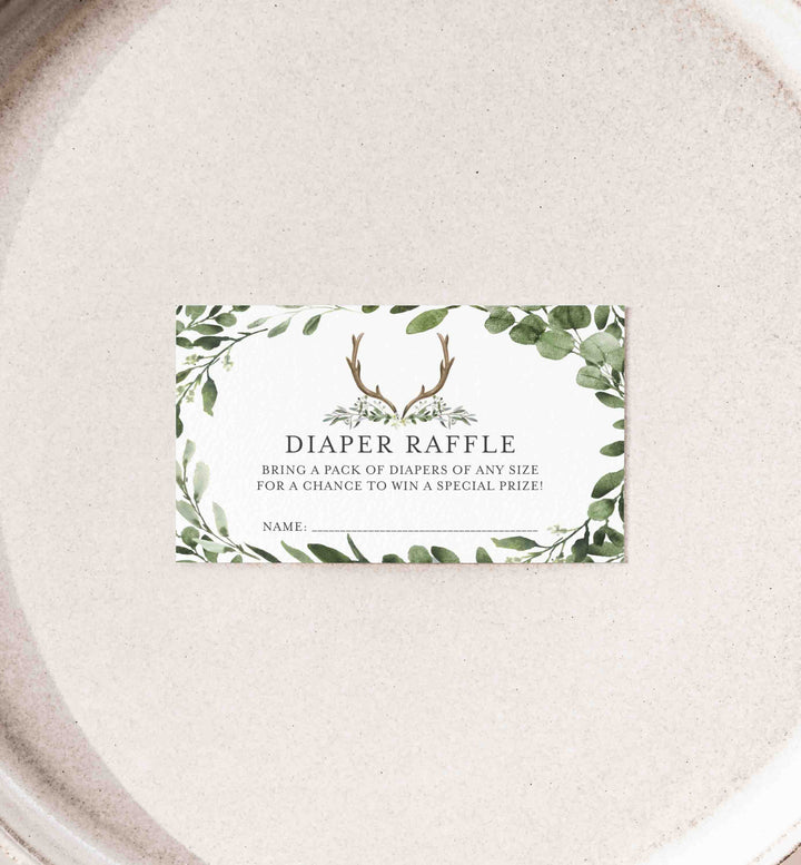 Lumberjack Deer Baby Shower Diaper Raffle Printable