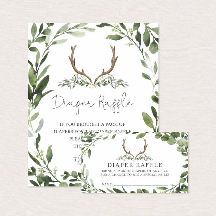 Lumberjack Deer Baby Shower Diaper Raffle Printable