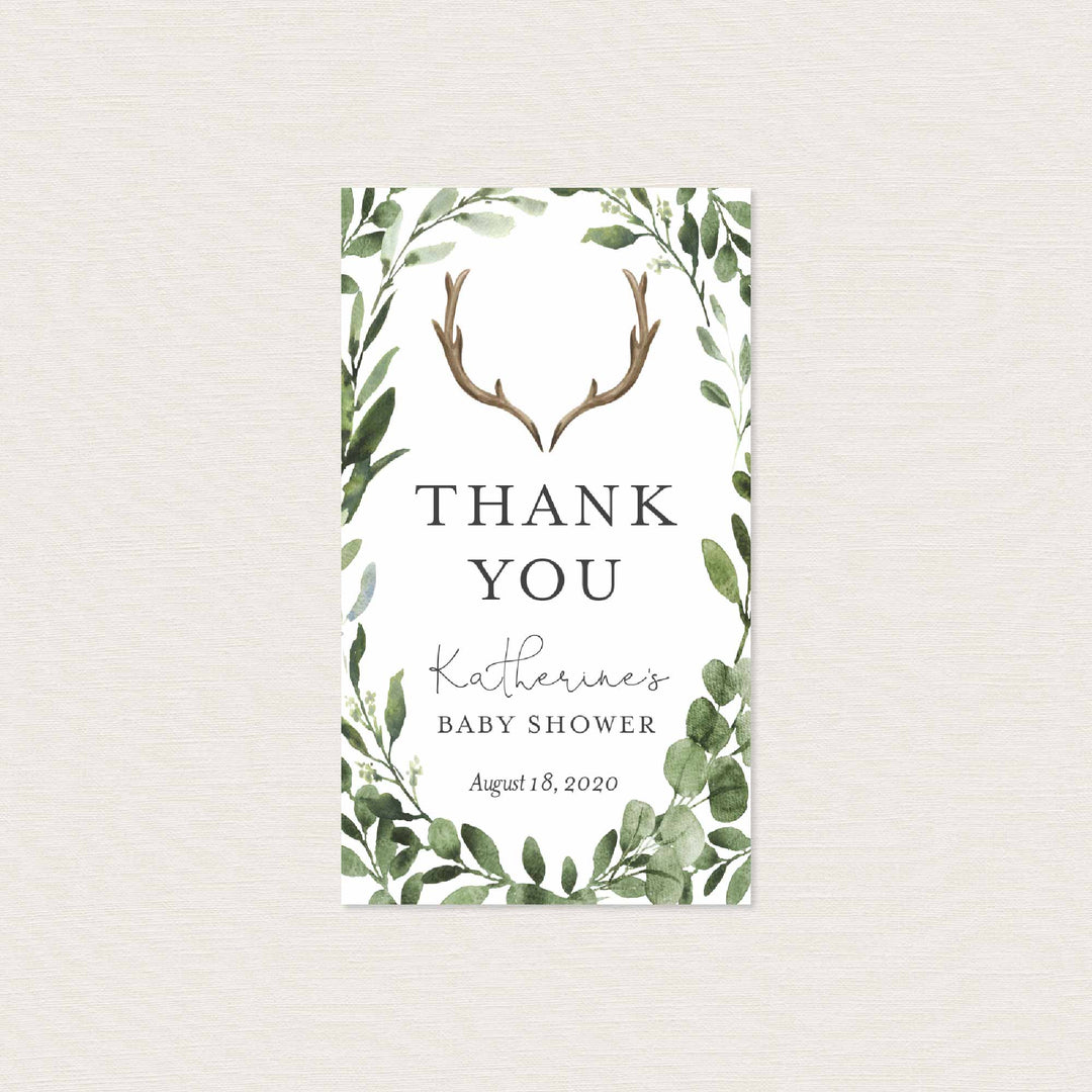 Lumberjack Deer Baby Shower Favour Tag Printable