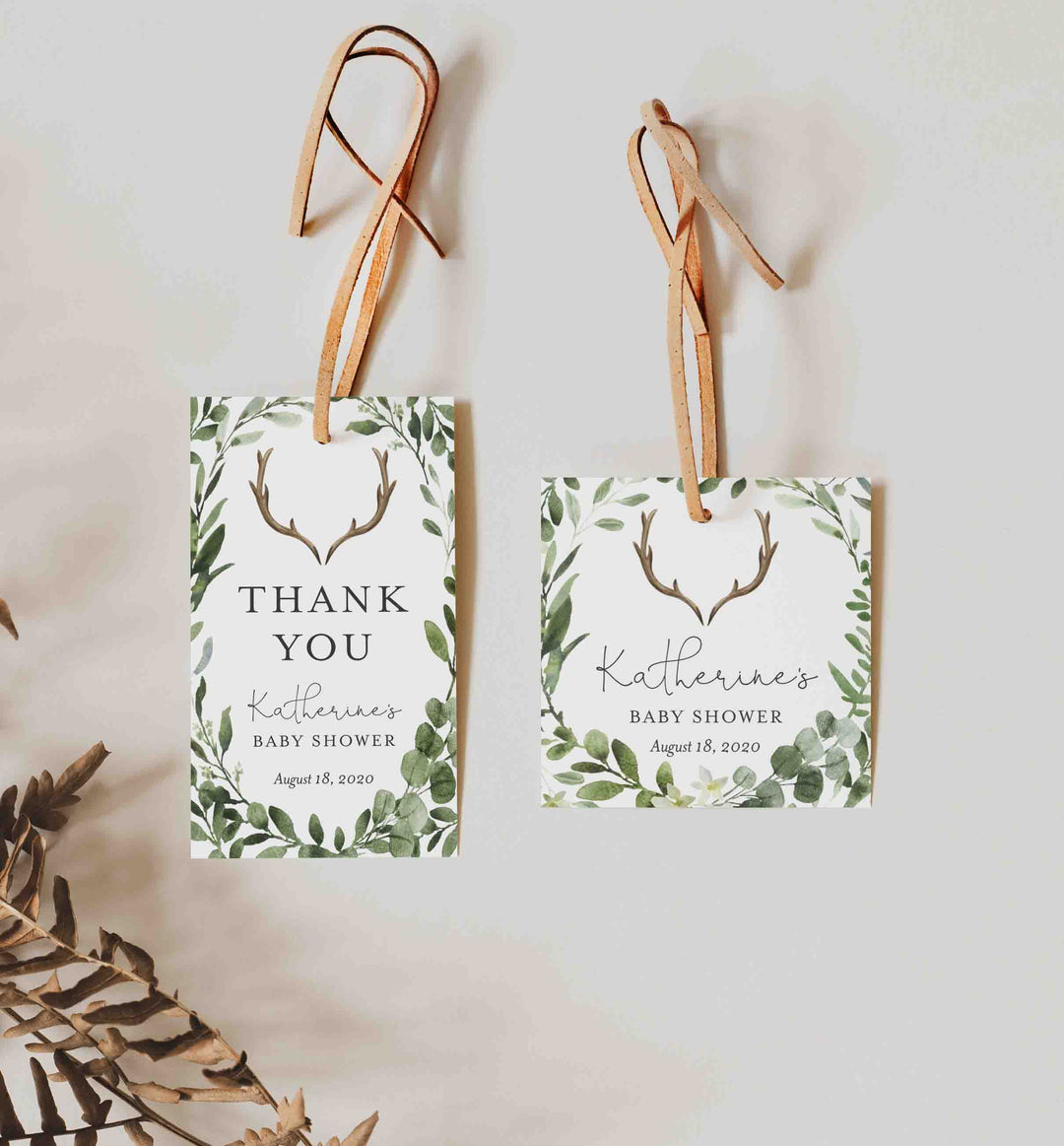 Lumberjack Deer Baby Shower Favour Tag Printable