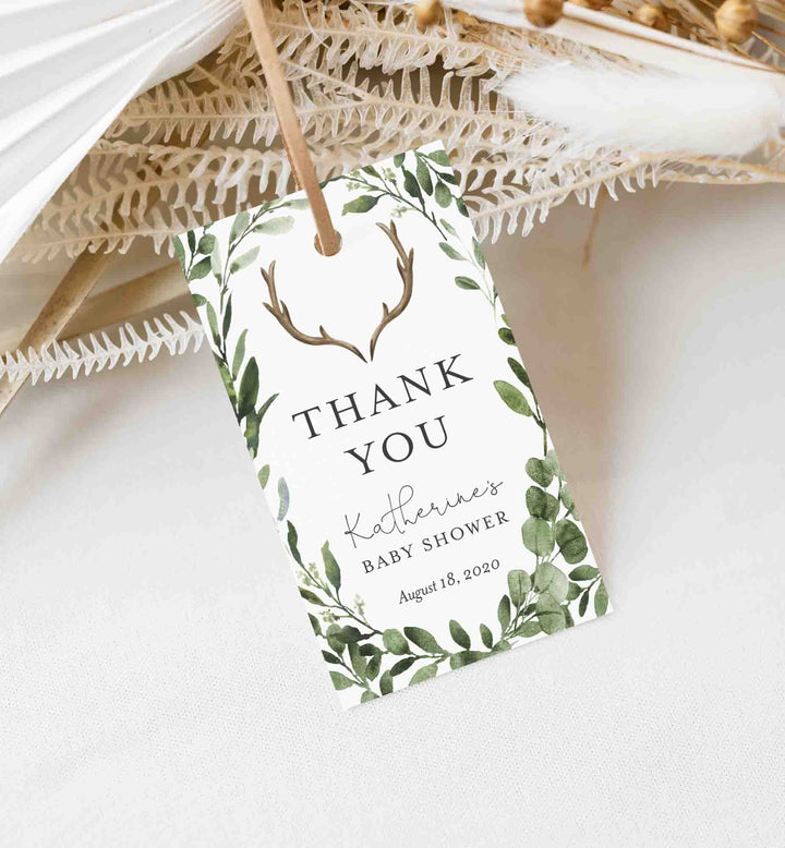 Lumberjack Deer Baby Shower Favour Tag Printable