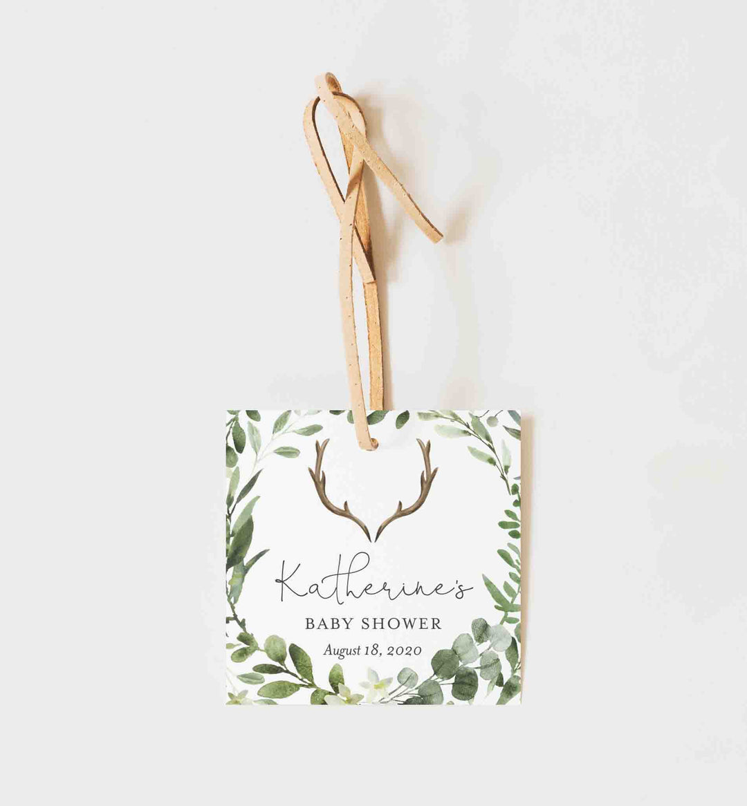 Lumberjack Deer Baby Shower Favour Tag Printable