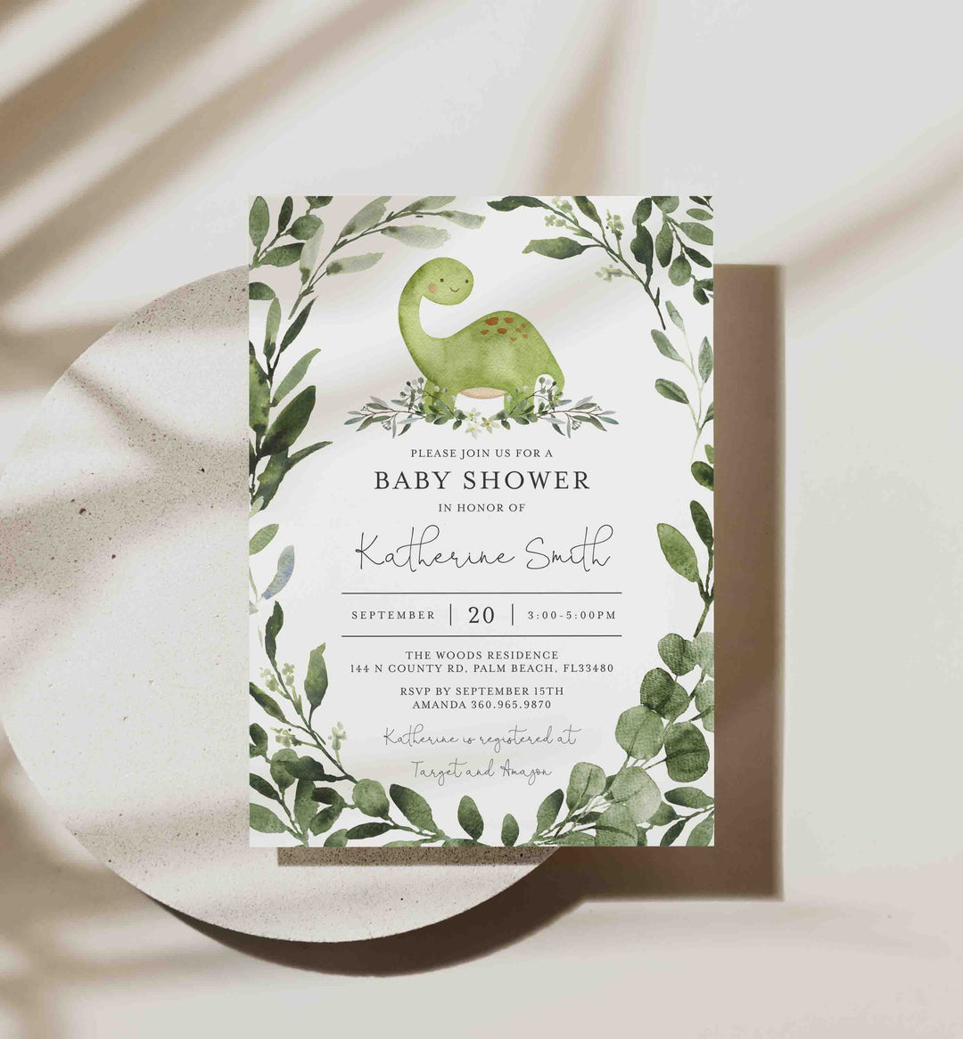 Dinosaur Baby Shower Invitation Printable
