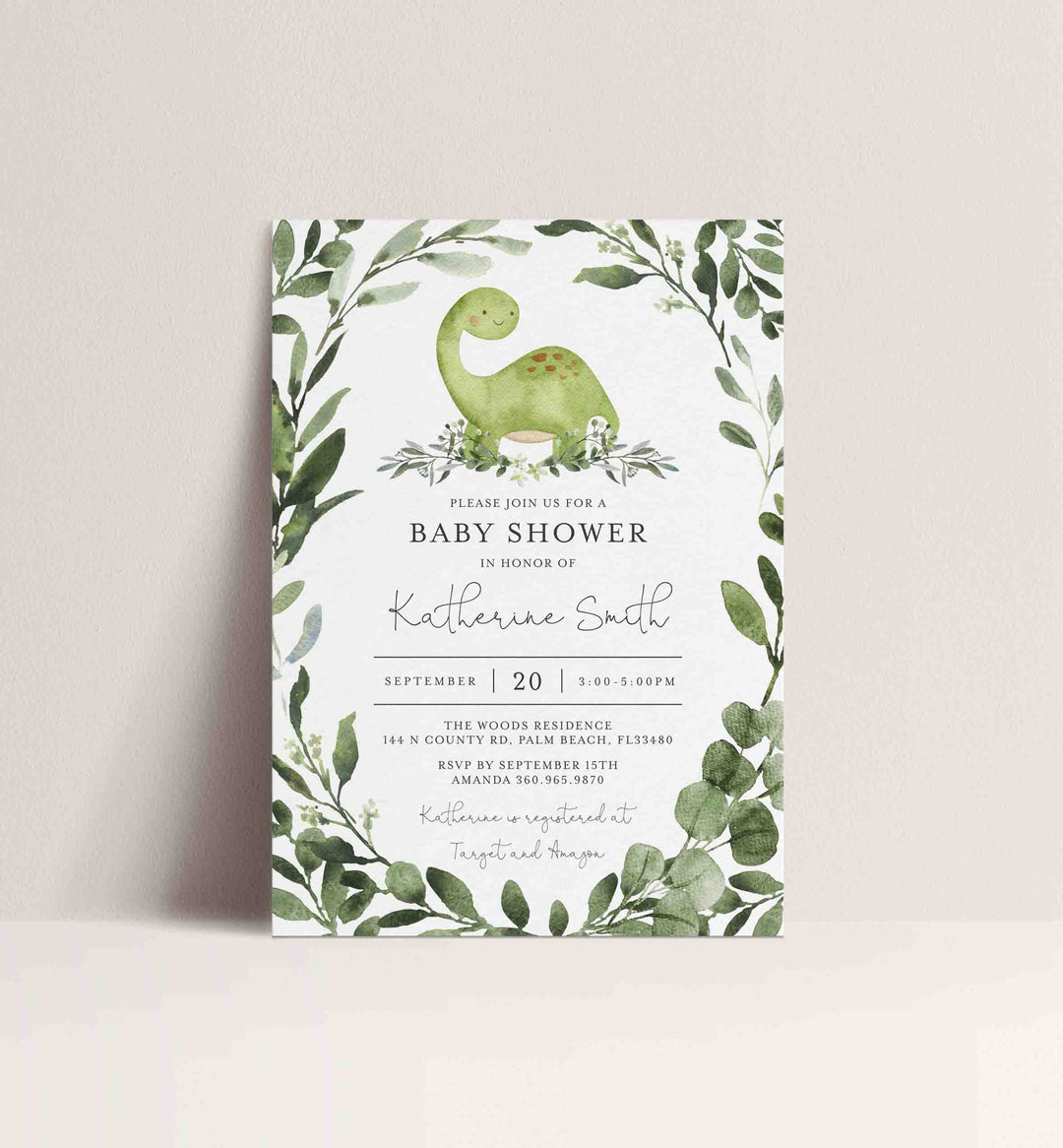 Dinosaur Baby Shower Invitation Printable