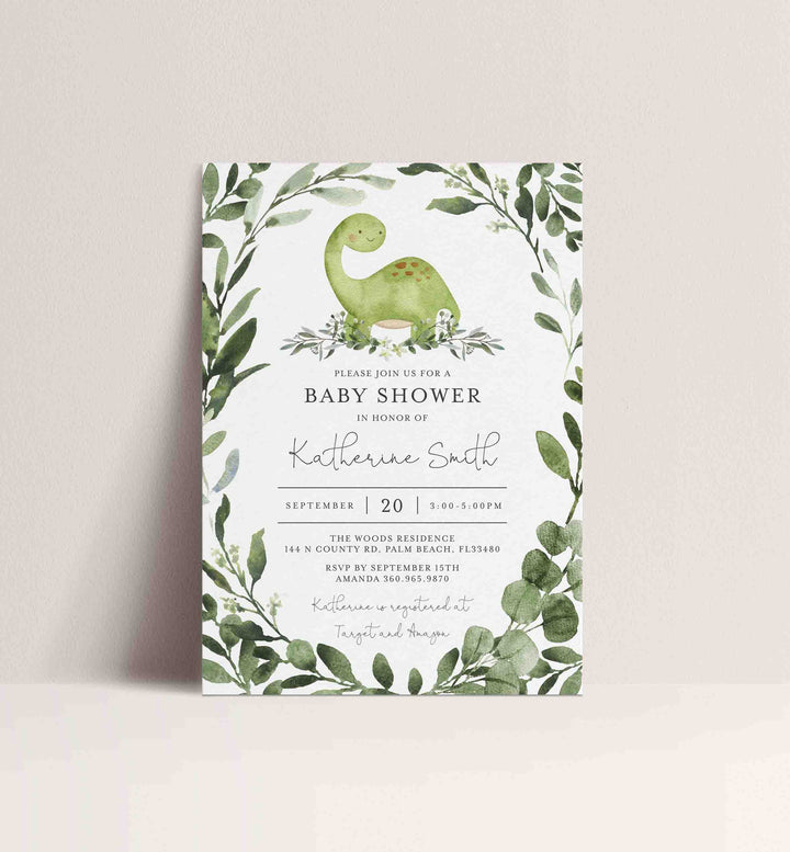 Dinosaur Baby Shower Invitation Printable