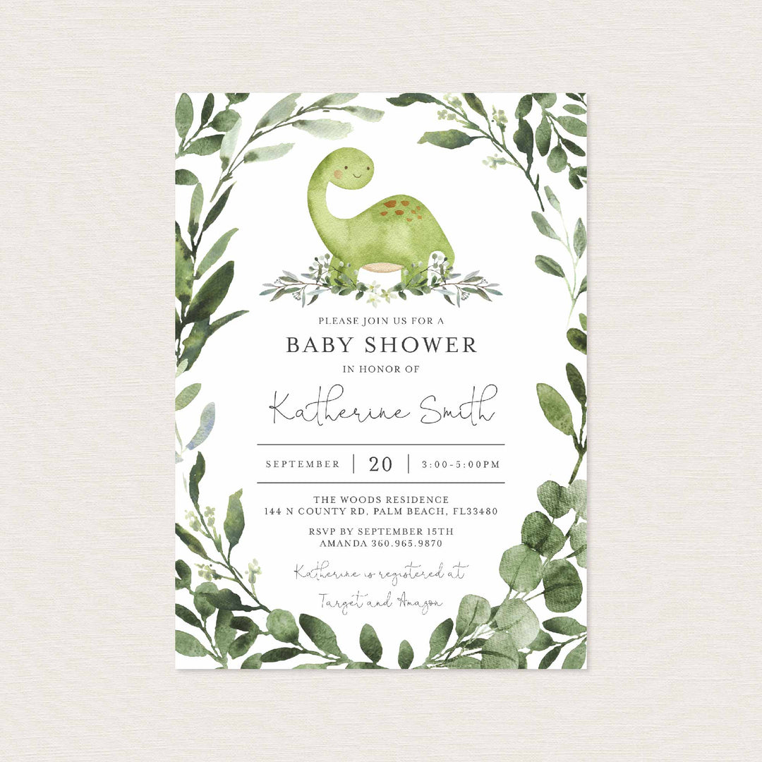 Dinosaur Baby Shower Invitation Printable