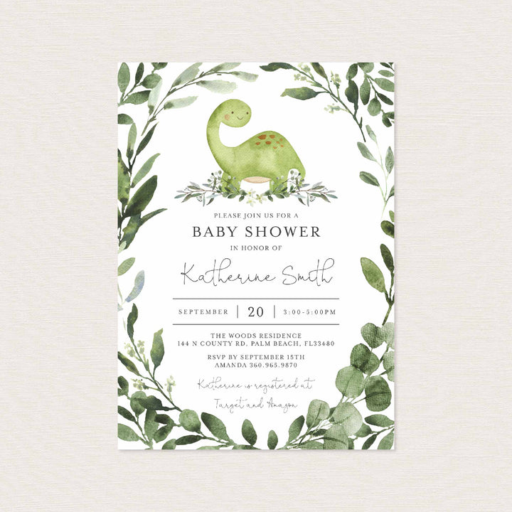 Dinosaur Baby Shower Invitation Printable