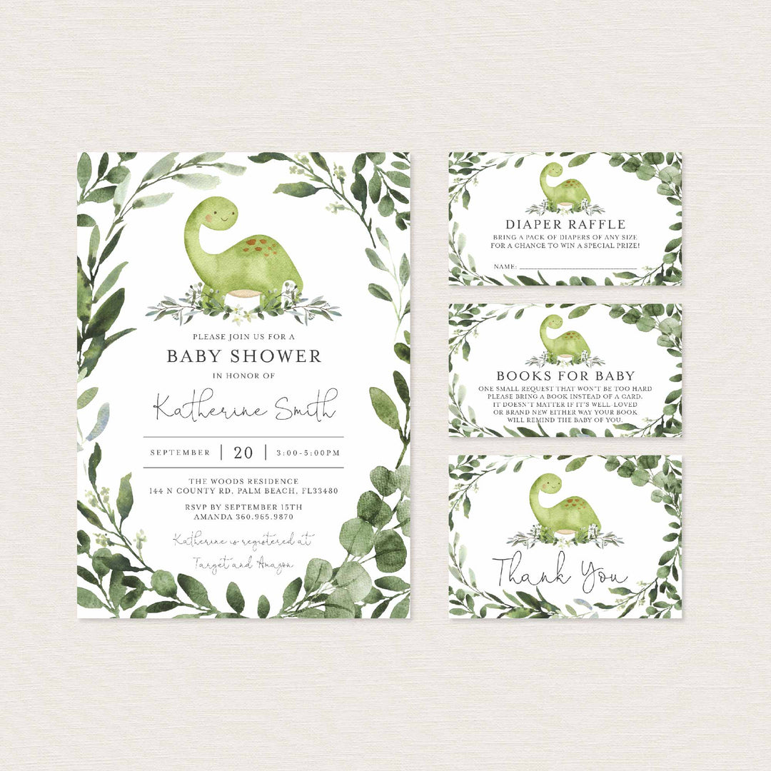 Dinosaur Baby Shower Suite Printable