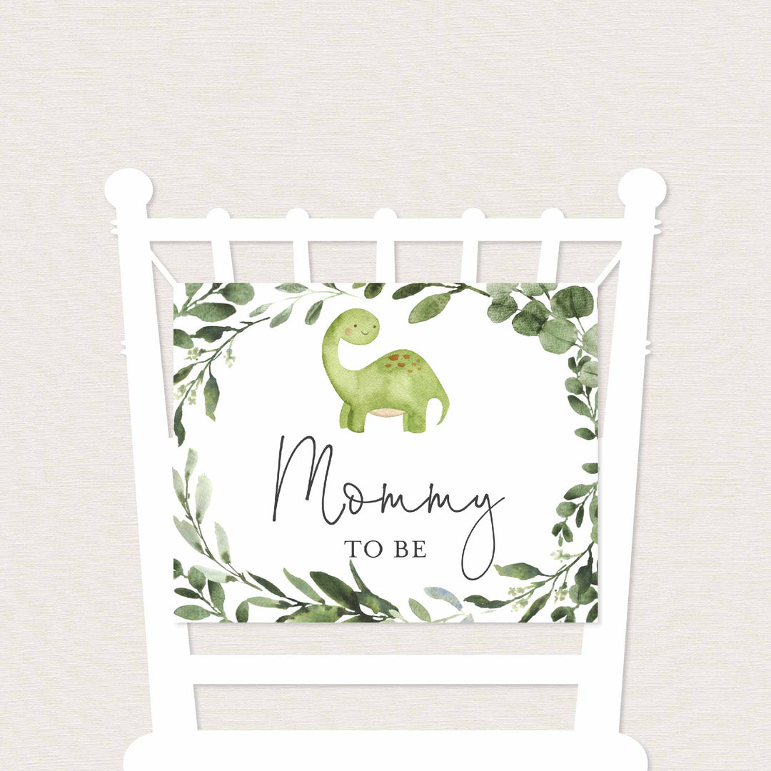Dinosaur Mummy and Daddy To Be Chair Sign Printable