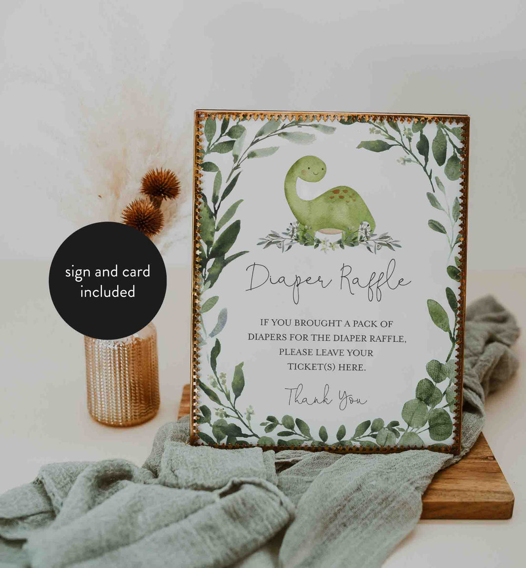 Dinosaur Baby Shower Diaper Raffle Printable