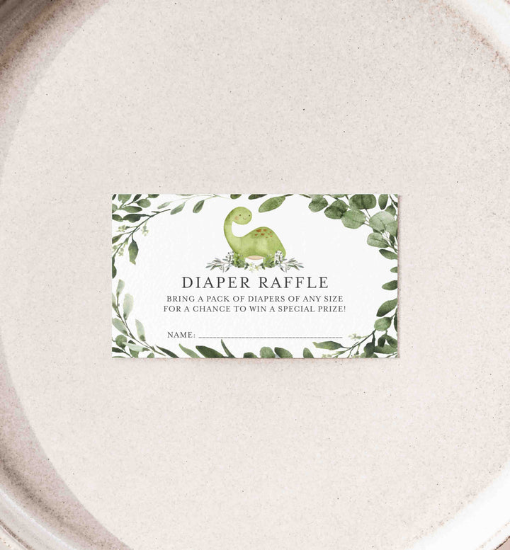 Dinosaur Baby Shower Diaper Raffle Printable