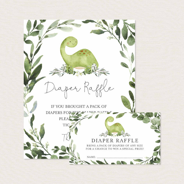 Dinosaur Baby Shower Diaper Raffle Printable