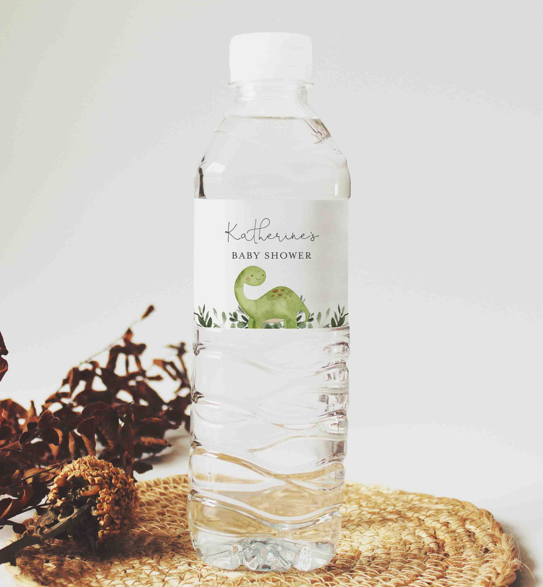 Dinosaur Baby Shower Water Bottle Label Printable