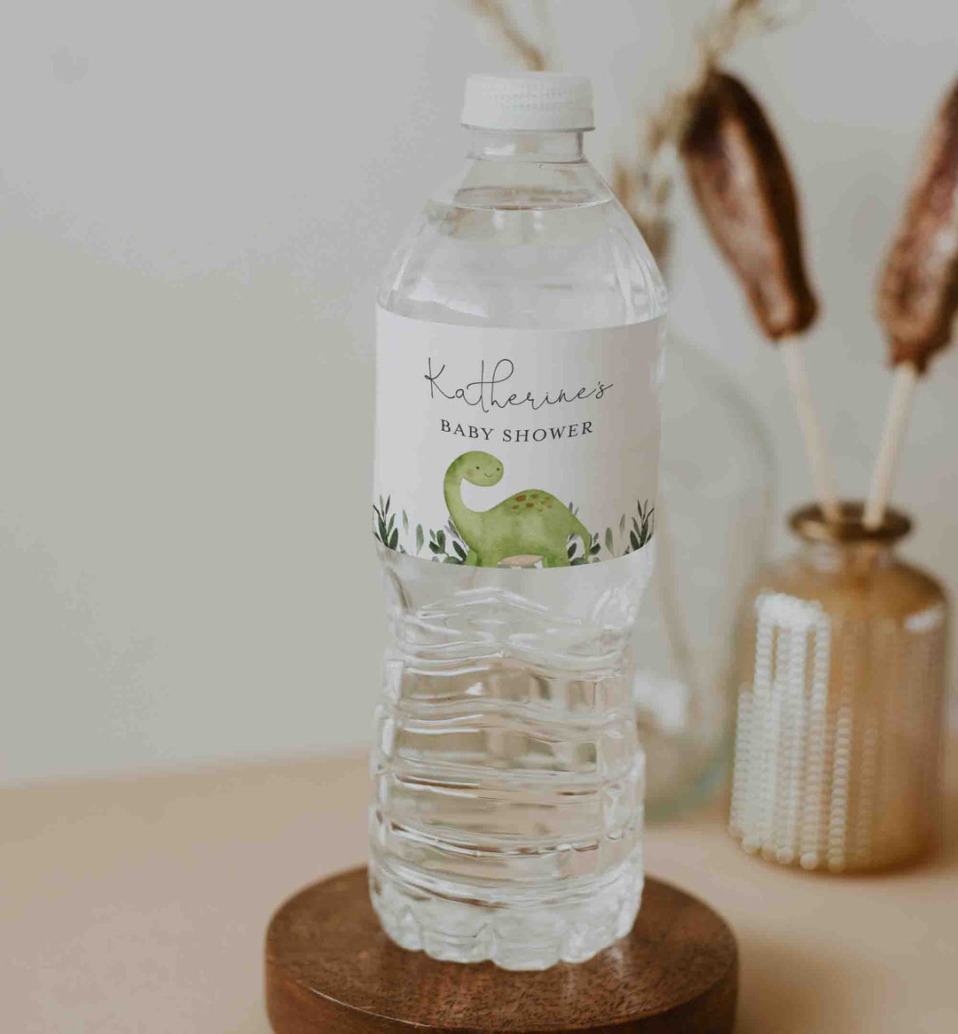 Dinosaur Baby Shower Water Bottle Label Printable