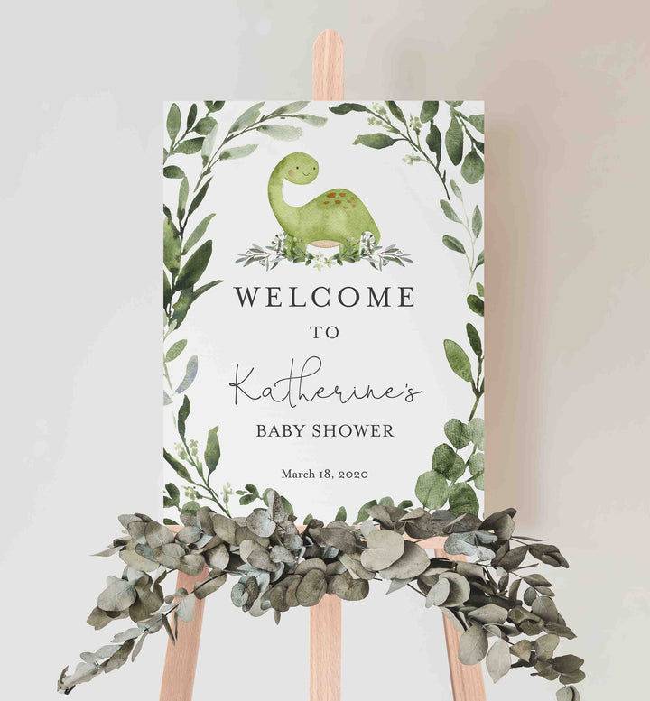 Dinosaur Baby Shower Welcome Sign Printable