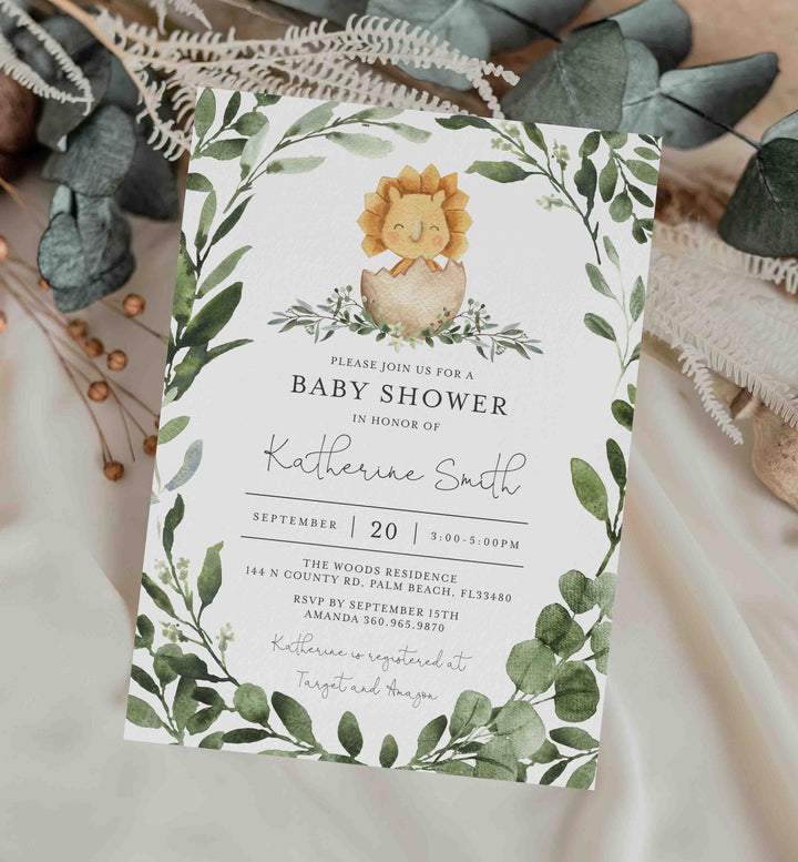 Baby Dinosaur Baby Shower Invitation Printable