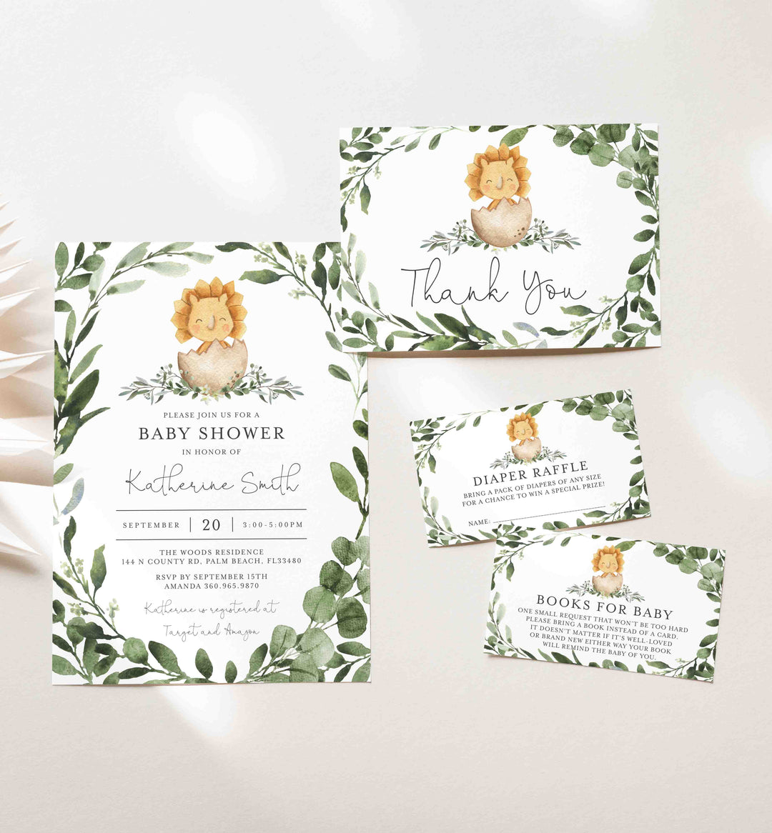 Baby Dinosaur Baby Shower Suite Printable
