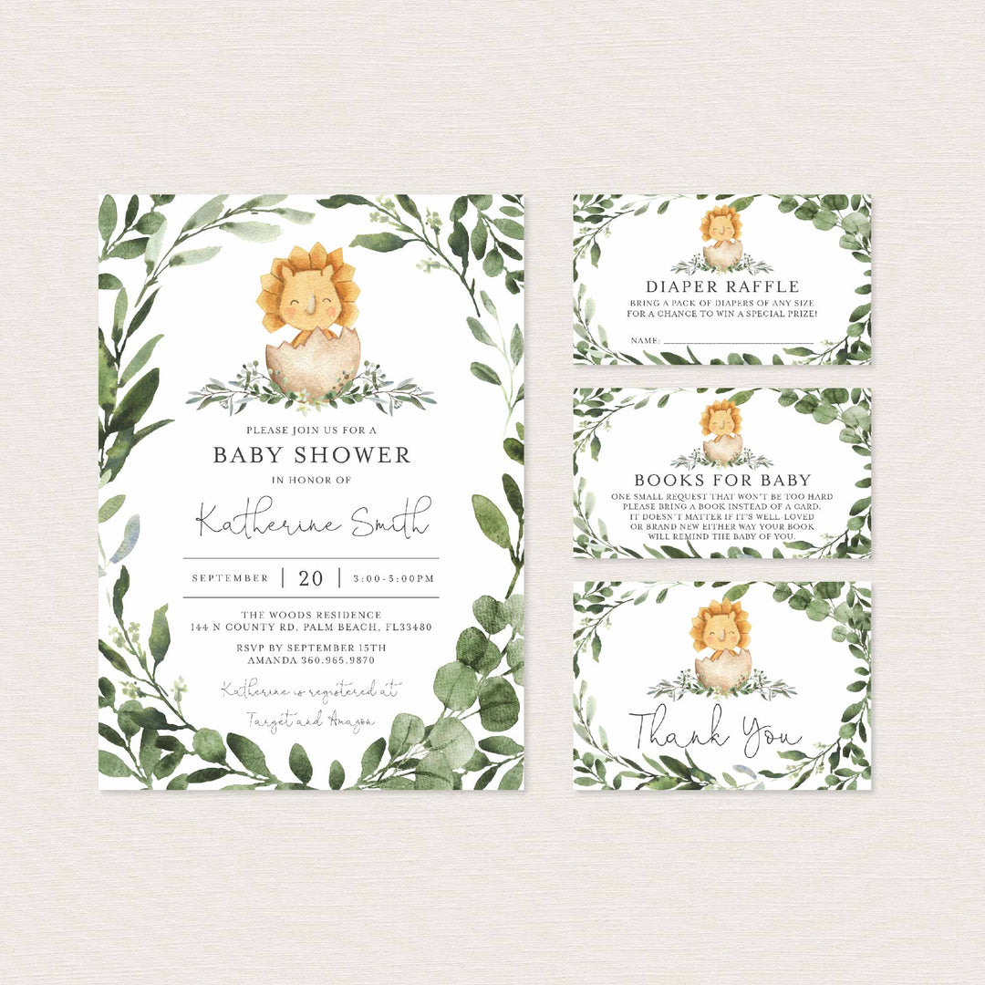 Baby Dinosaur Baby Shower Suite Printable
