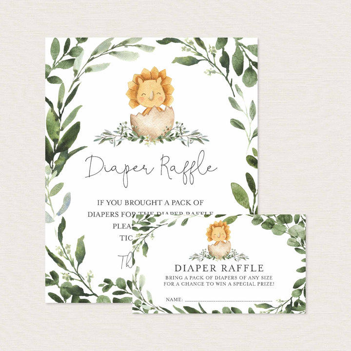 Baby Dinosaur Baby Shower Diaper Raffle Printable
