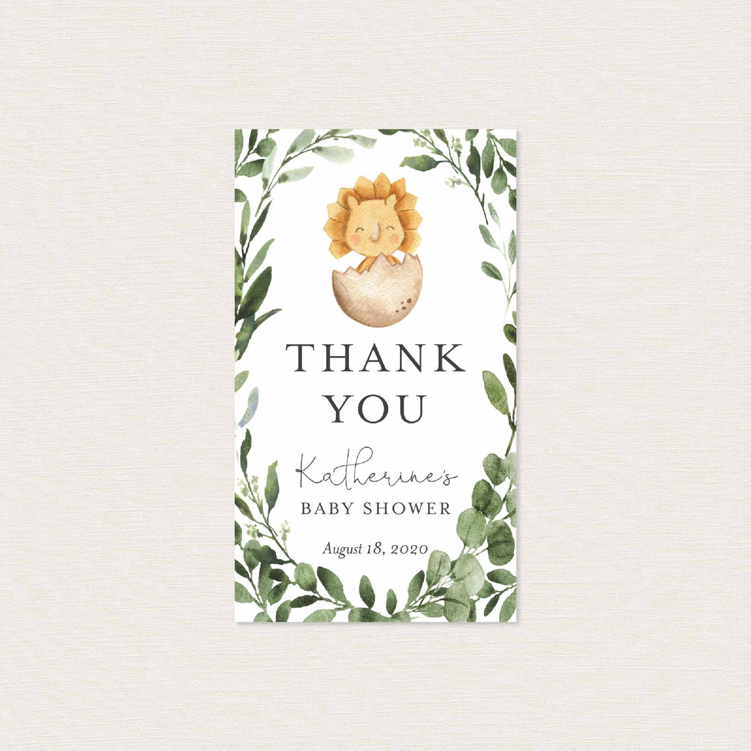 Baby Dinosaur Baby Shower Favour Tag Printable
