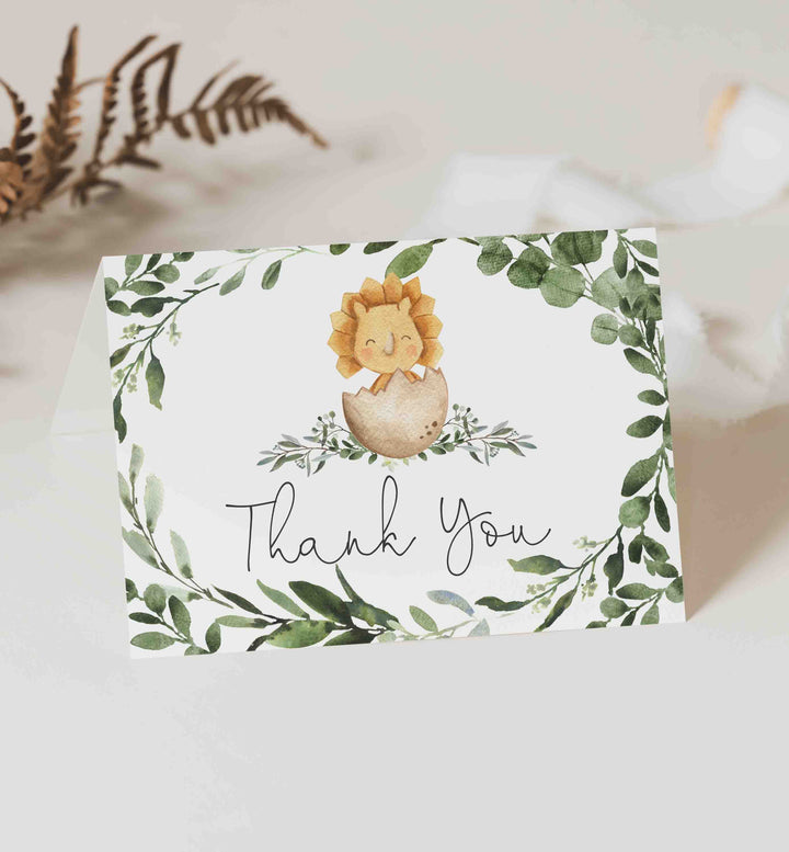 Baby Dinosaur Baby Shower Thank You Card Printable