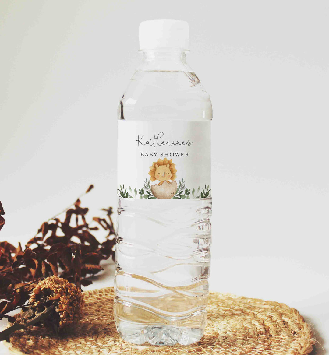 Baby Dinosaur Baby Shower Water Bottle Label Printable